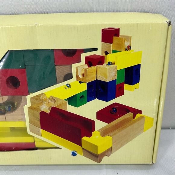 House of Marbles Vintage Wooden Marble Run Toy with Extra Marbles - Picture 4 of 13